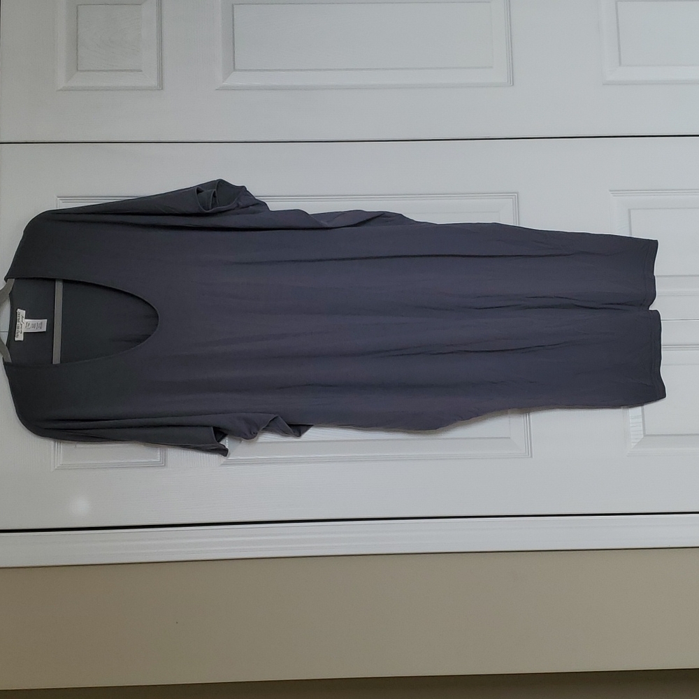 Barefoot dreams luxe milk jersey in gray one size super soft modal knit dress